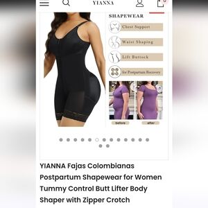 NWT Yianna Fajas Colombinas Postpartum Shaperwear Tummy Control Butt Lifter Sz M